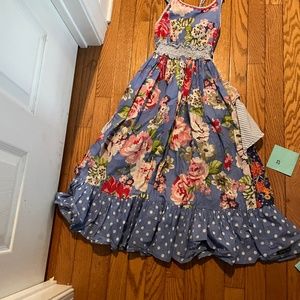 Long, purple floral dress, Matilda, Jane size 6